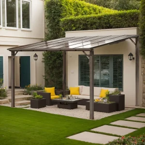 POLAR AURORA 10x12FT Hardtop Gazebo, Aluminum Frame & Galvanized Roof