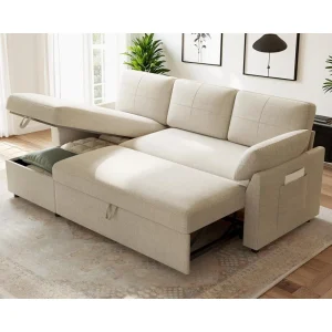 Sleeper Sofa, 2-in-1 Sofa Bed with Storage Chaise