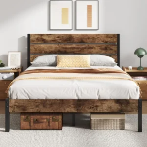 All-Metal Bed Frame with Headboard & Footboard
