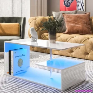 S Shaped Modern Sofa Side End Table With Smart APP Control