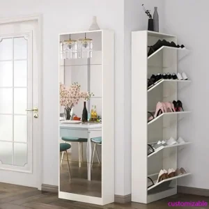 Freestanding Shoe Rack Organizer with 5 Flip Drawers
