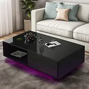 Modern White LED Coffee Tables for Living Room