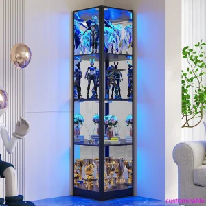 Display Cabinet with Glass Doors 68"
