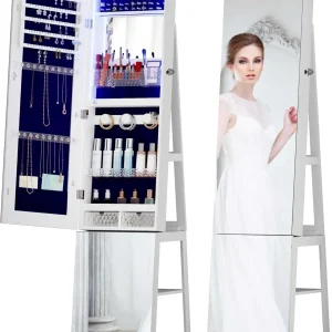 Full-Length Mirror with Jewelry Storage