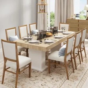 Dining Table for 4-8 People, Large Dinner Table, 78.7” Rectangular Kitchen Dining Table