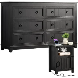Bedroom Furniture Set 6-Drawer Dresser, 54 Wide